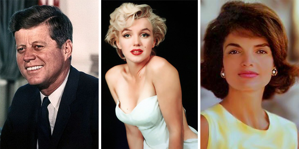 John F. Kennedy, Marilyn Monroe, and Jackie Kennedy